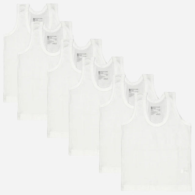 Baby Boys 100% Cotton Vest Round Neck Sleeveless Pack of 6 - Bodycare