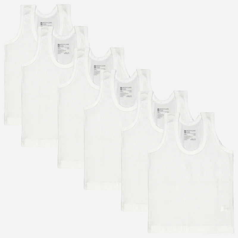Bodycare Boys Cotton Round Neck Sleeveless Vest Pack Of 6