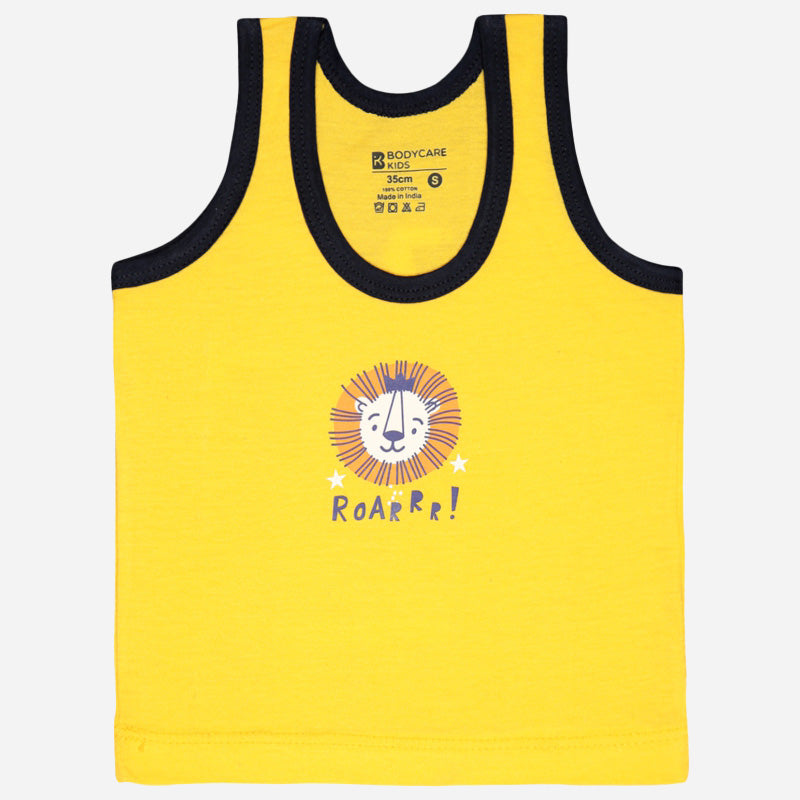 Baby Boys 100% Cotton Vest Round Neck Sleeveless Pack of 5 - Bodycare