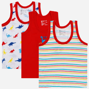 Baby Boys Cotton Vest Round Neck Sleeveless Pack of 3 - Bodycare