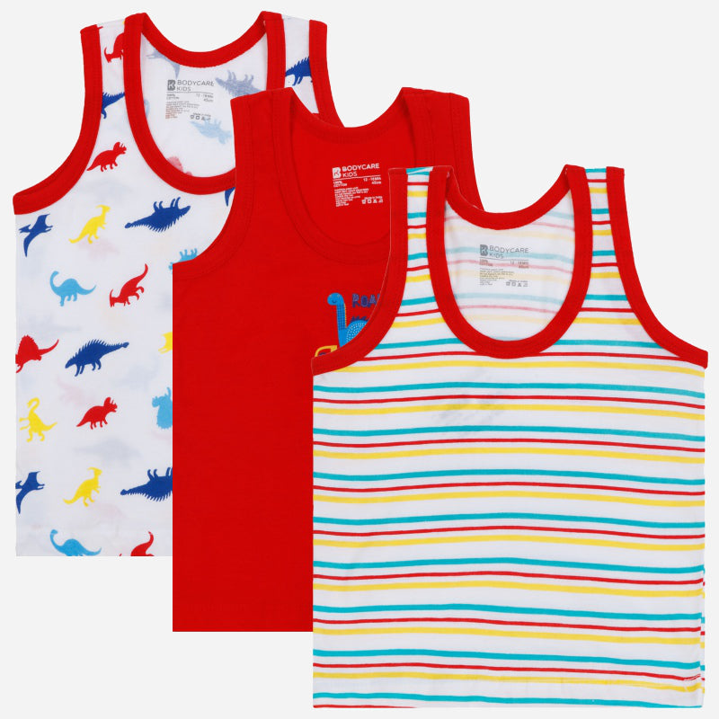 Bodycare Boys Round Neck Sleeveless Vest Pack Of 3