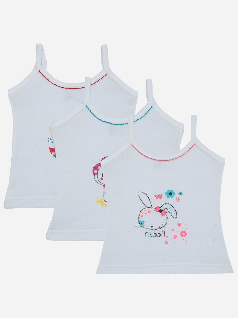 Bodycare Girls Vest Dori Neck Sleeveless Solid Pack Of 3