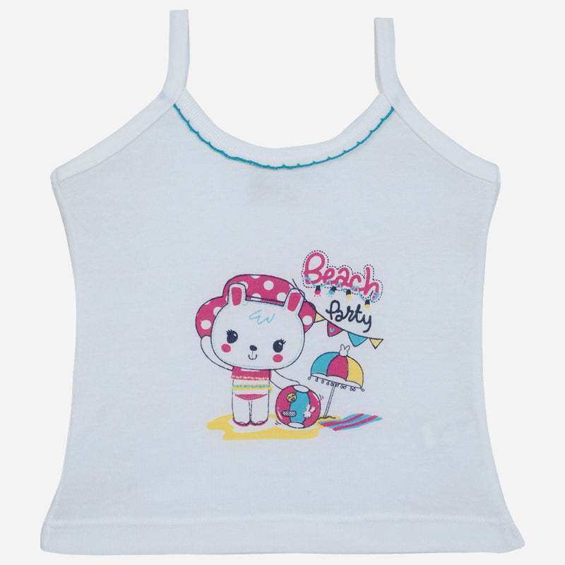 Baby Girls Cotton Rib Vest Dori Neck Sleeveless Pack of 6