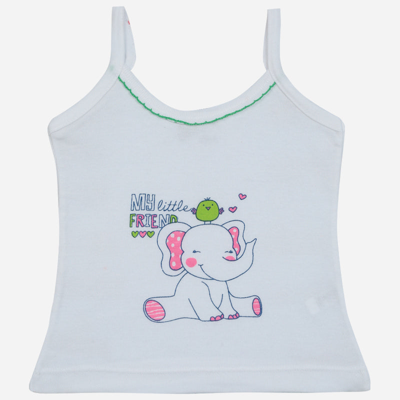 Baby Girls Cotton Rib Vest Dori Neck Sleeveless Pack of 6