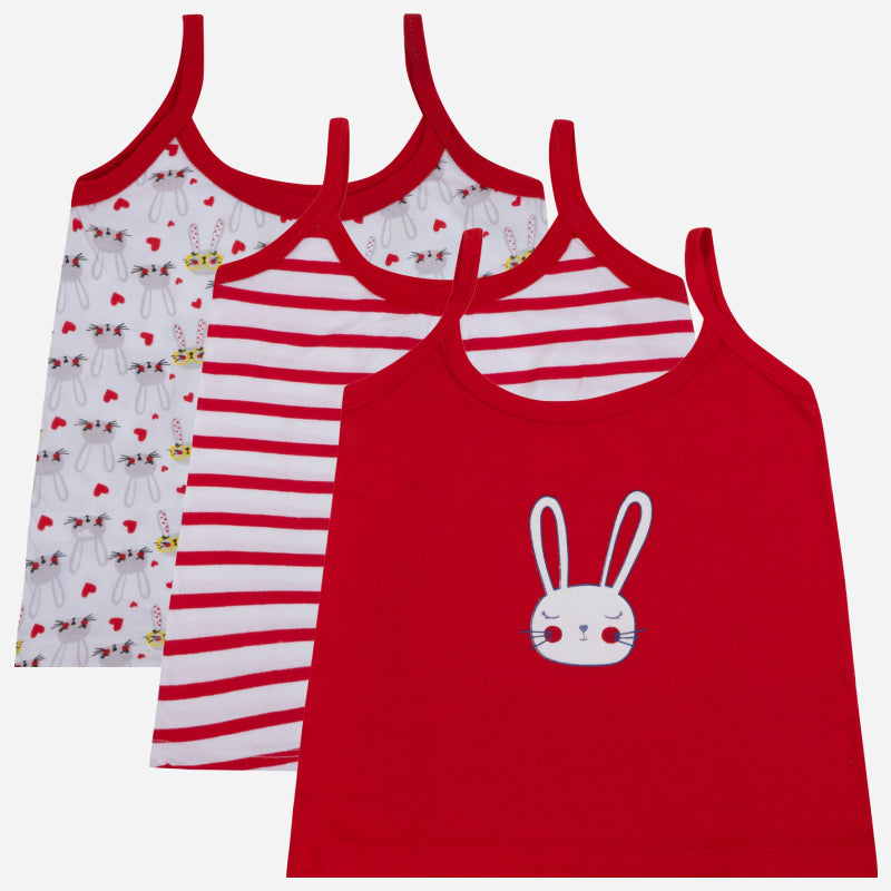 Bodycare Girls Round Neck Sleeveless Vest Pack Of 3