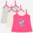 Bodycare Girls Cotton Round Neck Sleeveless Vest Pack Of 3