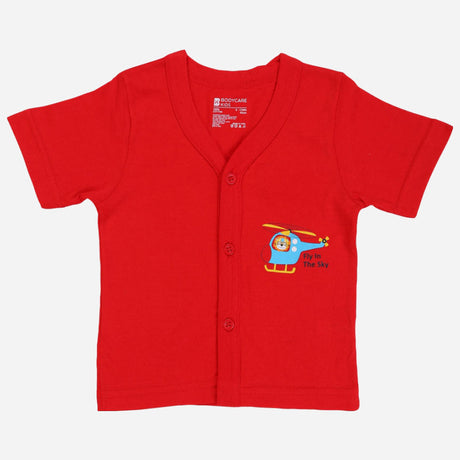 Bodycare Unisex Vest Front Open Half Sleeves Pack Of 3