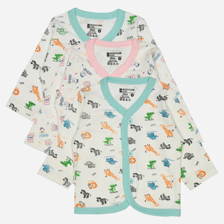 Bodycare Baby Front Open Printed Top Pack Of 3