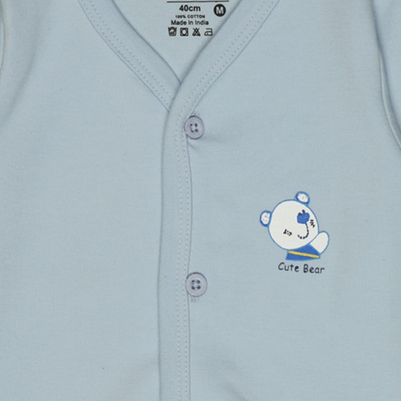 Unisex Baby Vest Front Open Full Sleeves Pack of 3 - Bodycare