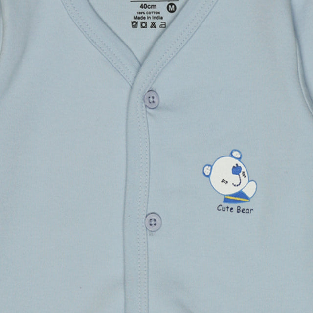 Unisex Baby Vest Front Open Full Sleeves Pack of 3 - Bodycare