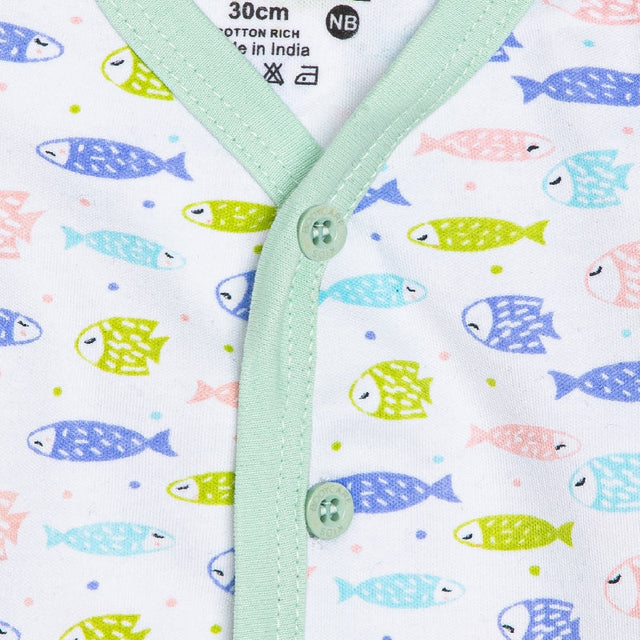 Unisex Baby Night Suit Front Open Full Sleeves - Bodycare