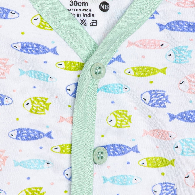 Unisex Baby Night Suit Front Open Full Sleeves - Bodycare