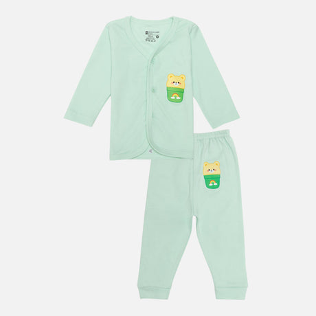 Unisex Baby Night Suit Front Open Full Sleeves - Bodycare