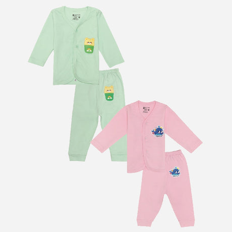 Unisex Baby Night Suit Front Open Full Sleeves - Bodycare