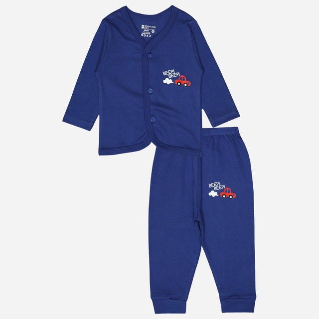 Unisex Baby Night Suit Front Open Full Sleeves - Bodycare