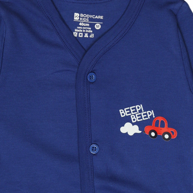 Unisex Baby Night Suit Front Open Full Sleeves - Bodycare