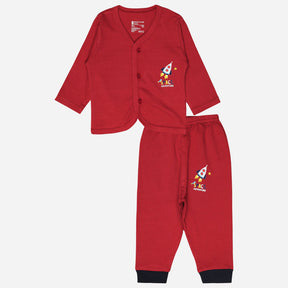 Unisex Baby Night Suit Front Open Full Sleeves - Bodycare