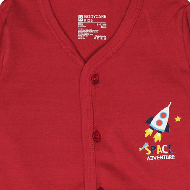 Unisex Baby Night Suit Front Open Full Sleeves - Bodycare