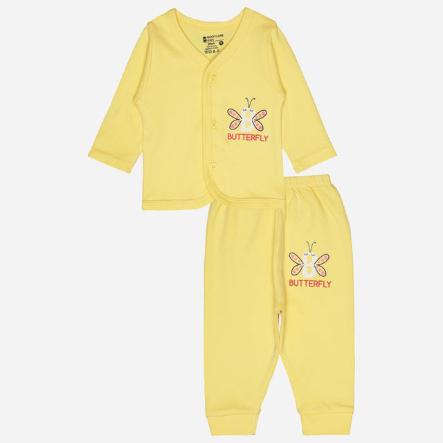 Unisex Baby Night Suit Front Open Full Sleeves - Bodycare