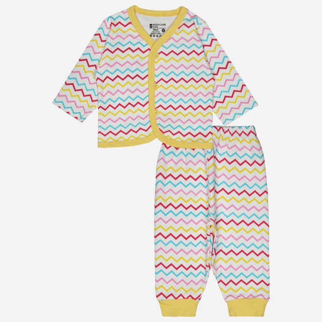 Unisex Baby Night Suit Front Open Full Sleeves - Bodycare