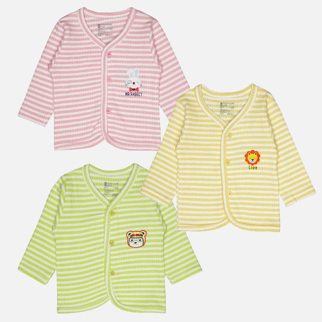 Unisex Baby Thermal Top Front Open Full Sleeves Pack of 3 - Bodycare