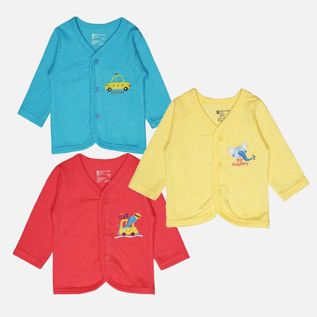 Unisex Baby Thermal Top Front Open Full Sleeves Pack of 3 - Bodycare