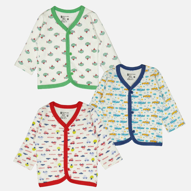 Unisex Baby Thermal Top Front Open Full Sleeves Pack of 3 - Bodycare