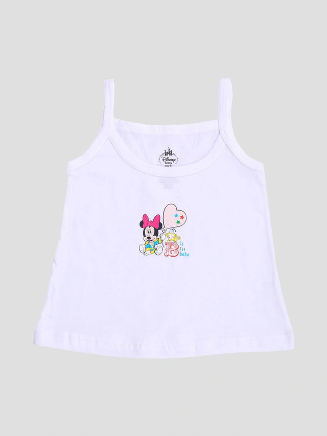 Baby Girls Minnie & Friends Innerwear Vest Sleeveless for Everyday Comfort, Easy Layering and Wardrobe Essentials - Pack of 4
