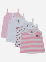 Bodycare Minnie & Friends Girls Vest Dori Neck Sleeveless Solid Pack Of 4