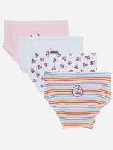 Girls' cotton underwear multipack with Minnie Mouse prints and colorful stripes