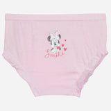 Pink girls' cotton underwear with cartoon character and 'Smile' print, kids innerwear