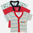Set of three boys' short-sleeve cotton vests, striped, red, and cartoon print designs