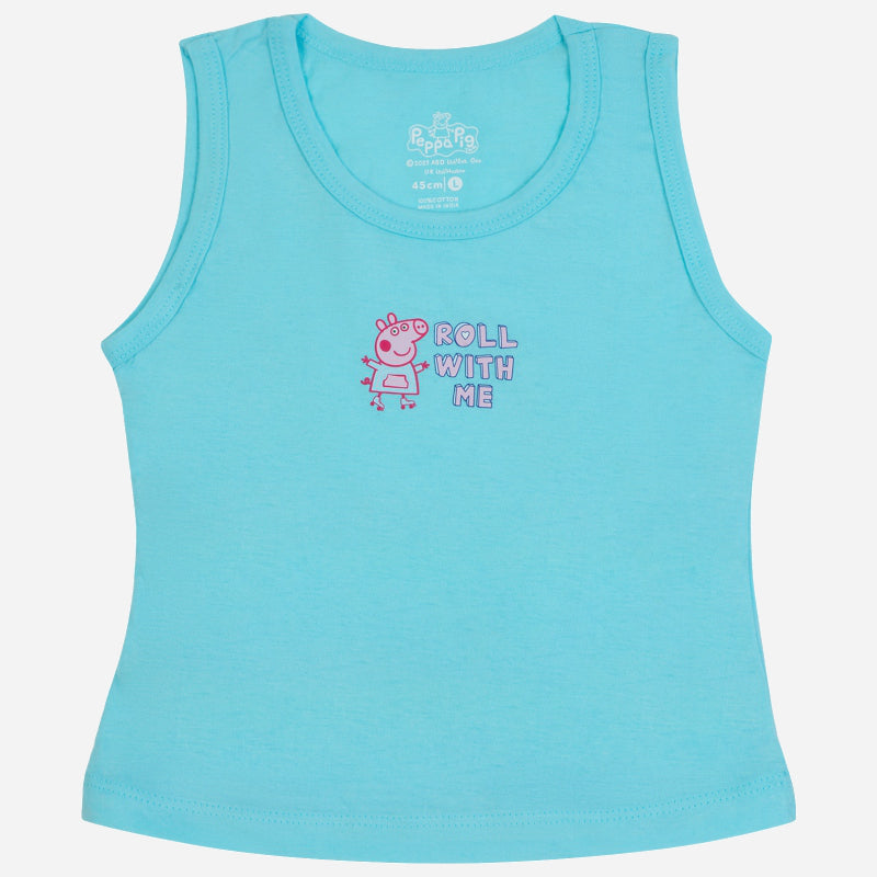 Bodycare Girls Peppa Pig Printed Round Neck Sleeveless Vest Pack Of 3