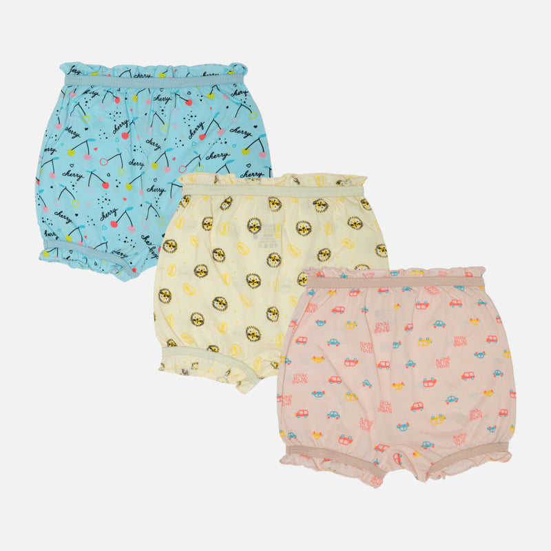 Baby Girls 100% Cotton Bloomer Pack of 3 - Bodycare