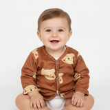 Baby Boys Front Open Full Sleeves Thermal Top with Button Closure for Warm Innerwear and Easy Dressing