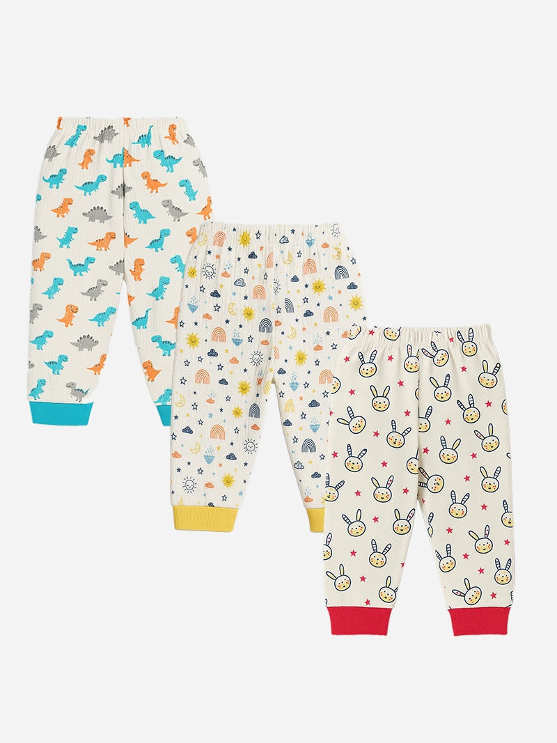 Unisex Baby Thermal Pyjama for Winter Wear, Warm Comfort, Easy Movement and Regular Nightwear Use - Pack of 3
