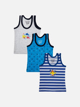 Unisex 100% Cotton Vest Round Neck Sleeveless Pack of 3 - Bodycare