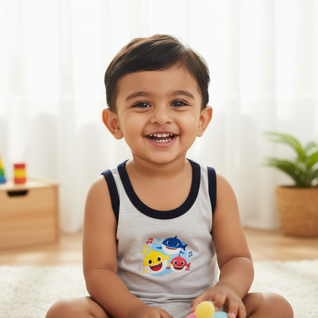 Unisex 100% Cotton Vest Round Neck Sleeveless Pack of 3