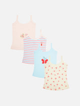 Baby Girls 100% Cotton Vest Dori Neck Sleeveless Pack of 3 - Bodycare