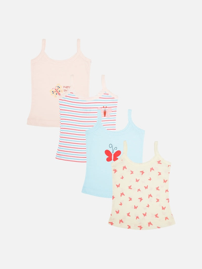 Baby Girls 100% Cotton Vest Dori Neck Sleeveless Pack of 3 - Bodycare