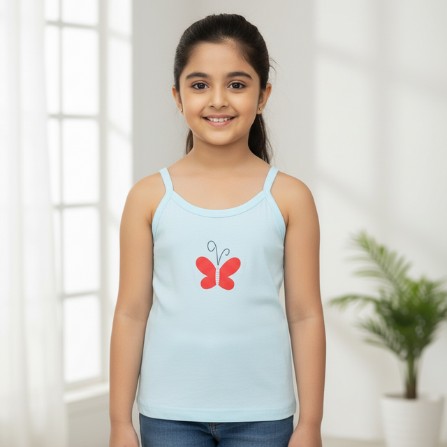 Baby Girls 100% Cotton Vest Dori Neck Sleeveless Pack of 3 - Bodycare