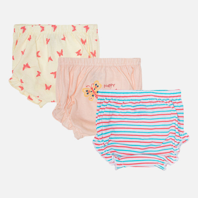 Girls 100% Cotton Panty Inner Elastic Pack of 3 - Bodycare