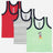 Set of three kids' sleeveless vests with Mickey Mouse prints and geometric patterns