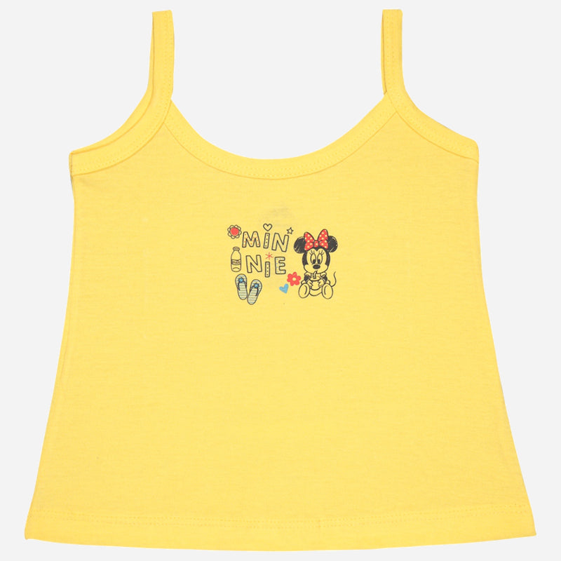 Baby Girls Minnie & Friends 100% Cotton Camisole Round Neck Sleeveless Pack of 5 - Bodycare