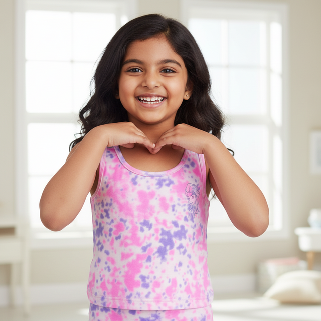 Frozen Girls Crop Top Round Neck Sleeveless Pack of 2 - Bodycare