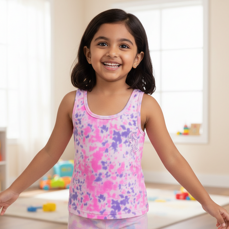 Bodycare Frozen Girls Crop Top Round Neck Sleeveless Assorted - Pack of 2