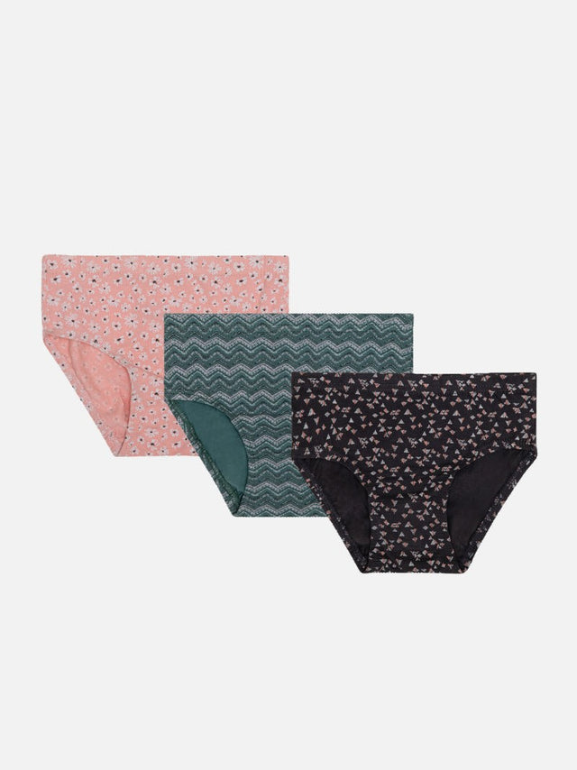 Girls Cotton Hipster Panty Inner Elastic Pack of 3 - Bodycare