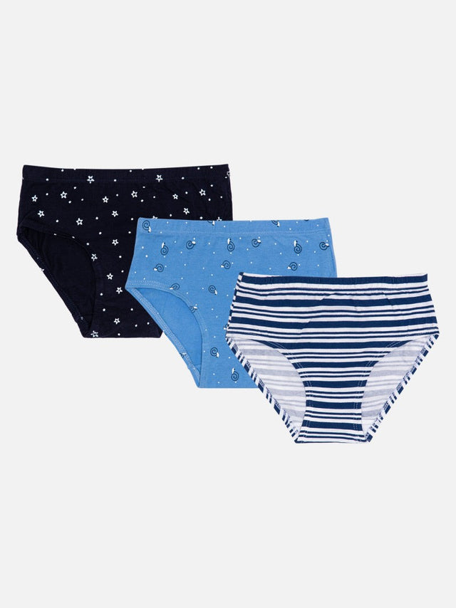 Girls Cotton Hipster Panty Inner Elastic Pack of 3 - Bodycare