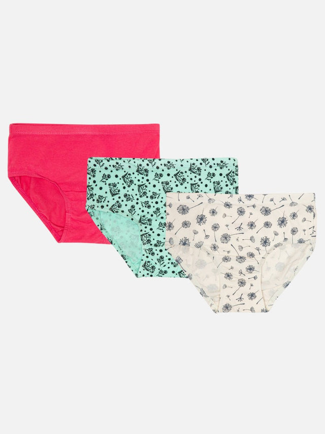 Girls Cotton Hipster Panty Inner Elastic Pack of 3 - Bodycare