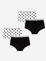 BODYCARE Girl's Premium Cotton Boyshorts Pack of 4 (Color & Print May Vary)